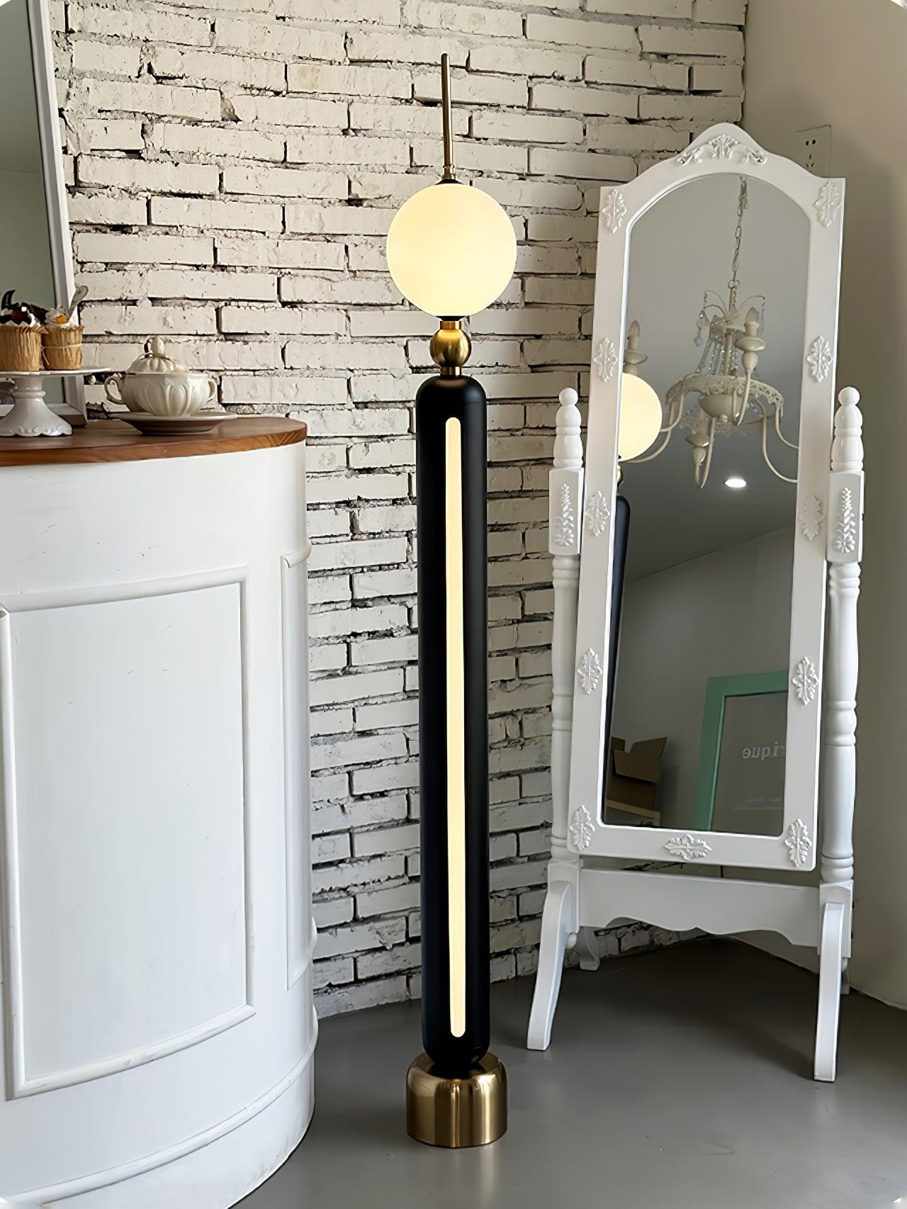 Modern Chrome Lightning Rod Floor Lamp with Slim Stainless Steel Body and Integrated LED