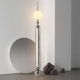 Modern Chrome Lightning Rod Floor Lamp with Slim Stainless Steel Body and Integrated LED