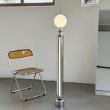 Modern Chrome Lightning Rod Floor Lamp with Slim Stainless Steel Body and Integrated LED
