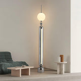 Modern Chrome Lightning Rod Floor Lamp with Slim Stainless Steel Body and Integrated LED
