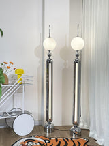 Modern Chrome Lightning Rod Floor Lamp with Slim Stainless Steel Body and Integrated LED