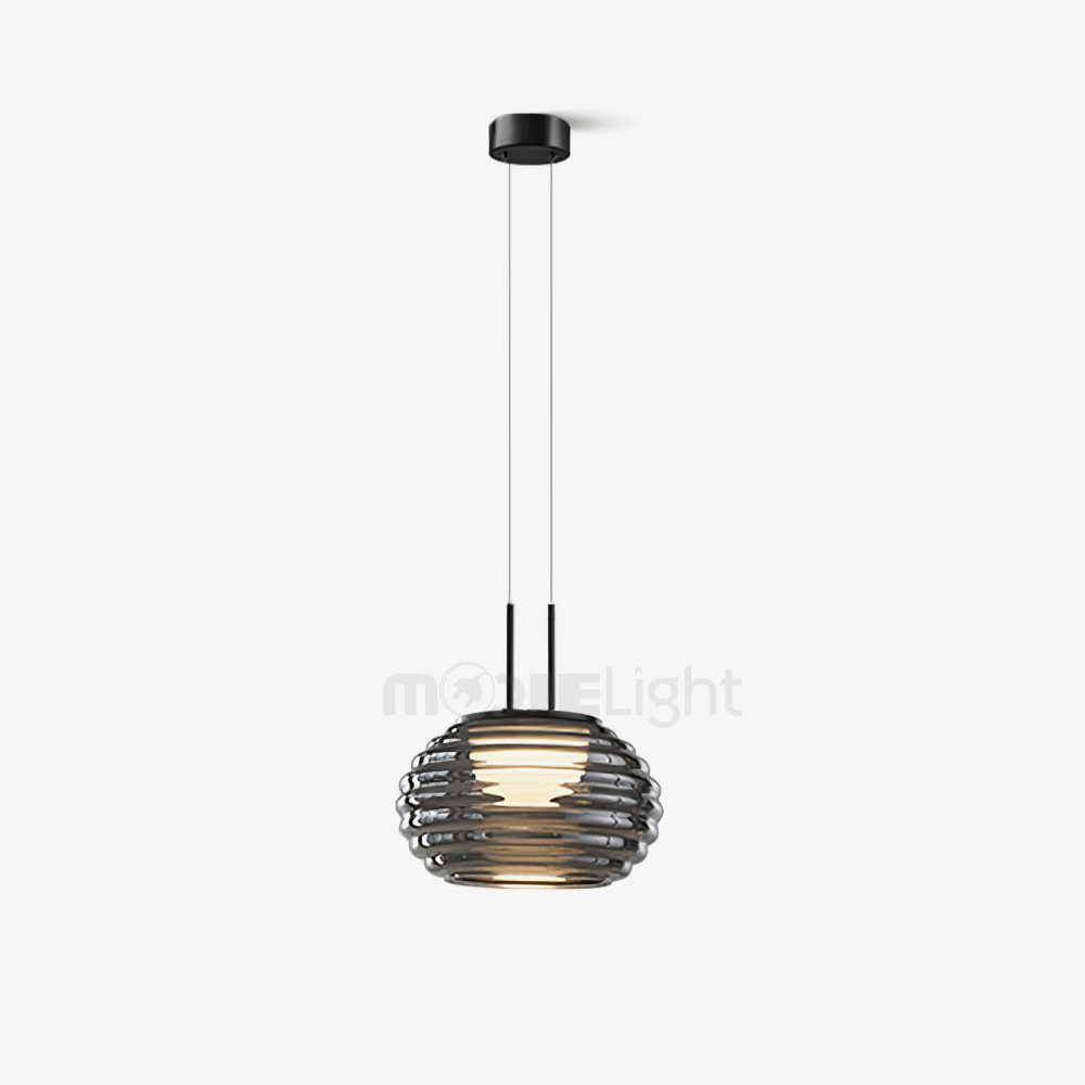 smoke-grey-wavy-glass-pendant-light-with-dual-layer-integrated-led