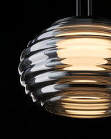 smoke-grey-wavy-glass-pendant-light-with-dual-layer-integrated-led