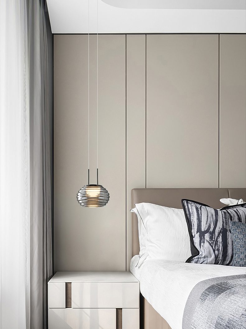 smoke-grey-wavy-glass-pendant-light-with-dual-layer-integrated-led