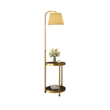 Lilah Modern Standing Lamp with Integrated End Table and Storage Shelf for Living Room