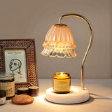 Elegant White Marble Candle Warmer Lamp Gold Metal Table Light for Scented Wax Melts