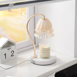 Elegant White Marble Candle Warmer Lamp Gold Metal Table Light for Scented Wax Melts