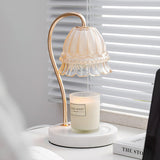 Elegant White Marble Candle Warmer Lamp Gold Metal Table Light for Scented Wax Melts