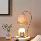 Elegant White Marble Candle Warmer Lamp Gold Metal Table Light for Scented Wax Melts