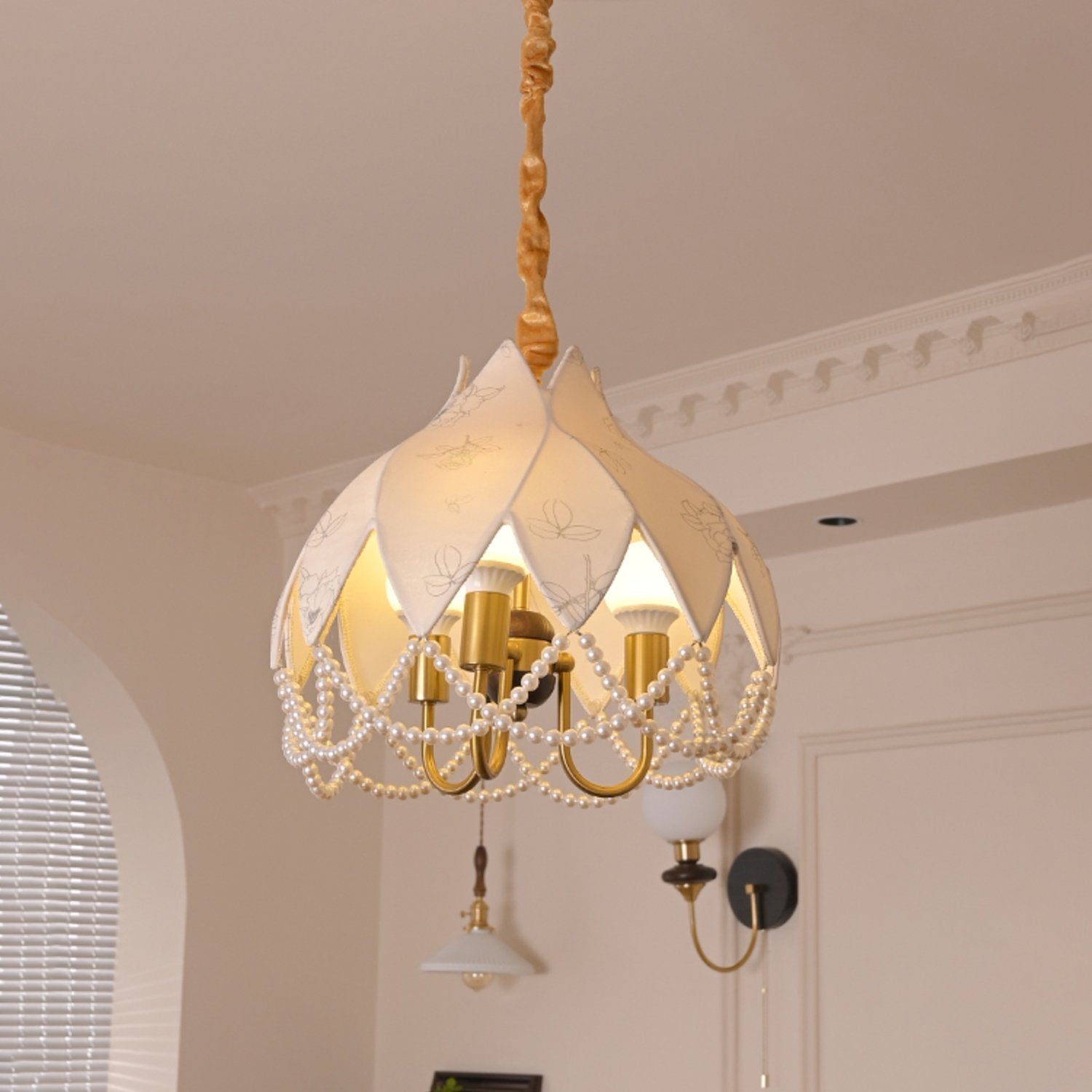 french-vintage-lily-pearl-fabric-pendant-lamp-with-elegant-wood-and-pearl-details