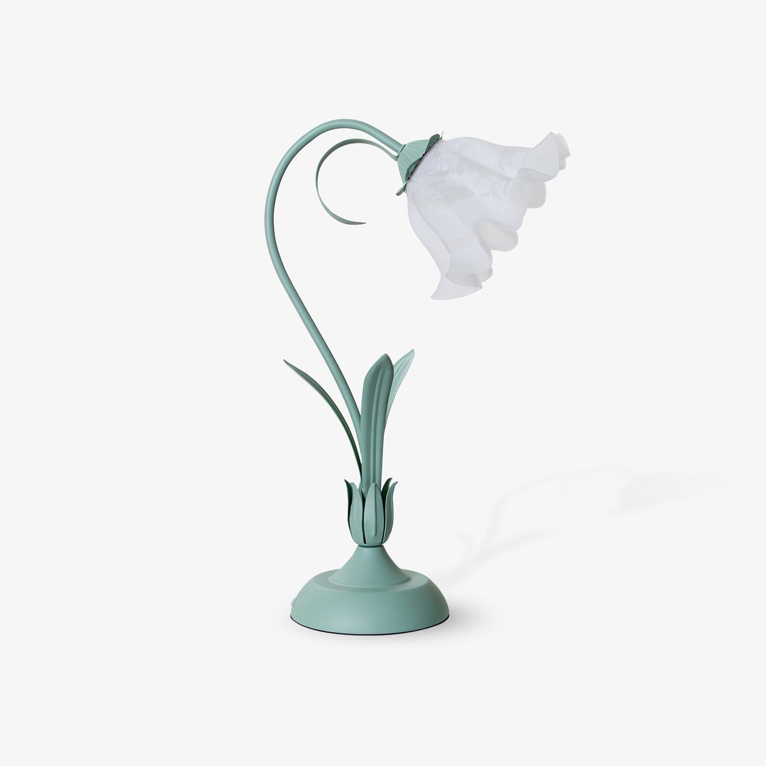Floral Lily of the Valley Table Lamp Elegant Gold Task Light for Bedroom and Office