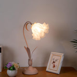 Floral Lily of the Valley Table Lamp Elegant Gold Task Light for Bedroom and Office