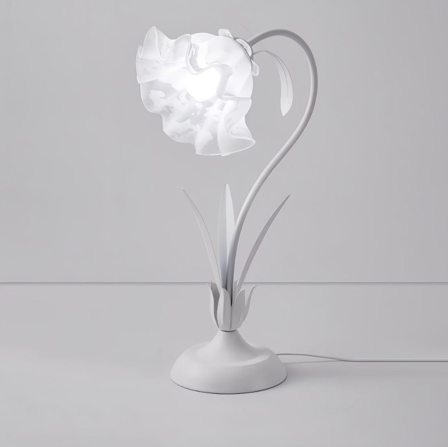 Floral Lily of the Valley Table Lamp Elegant Gold Task Light for Bedroom and Office