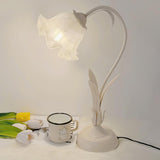 Floral Lily of the Valley Table Lamp Elegant Gold Task Light for Bedroom and Office