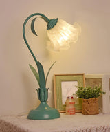 Floral Lily of the Valley Table Lamp Elegant Gold Task Light for Bedroom and Office