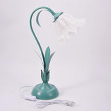 Floral Lily of the Valley Table Lamp Elegant Gold Task Light for Bedroom and Office