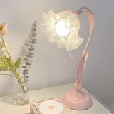 Floral Lily of the Valley Table Lamp Elegant Gold Task Light for Bedroom and Office