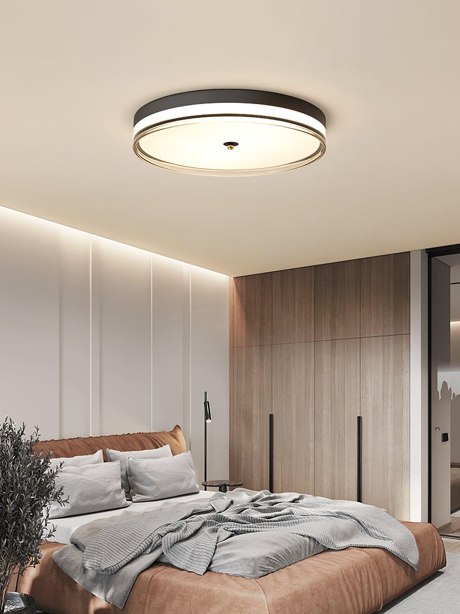 Modern Scandinavian Round LED Ceiling Light with Acrylic Frame and Three Color Modes