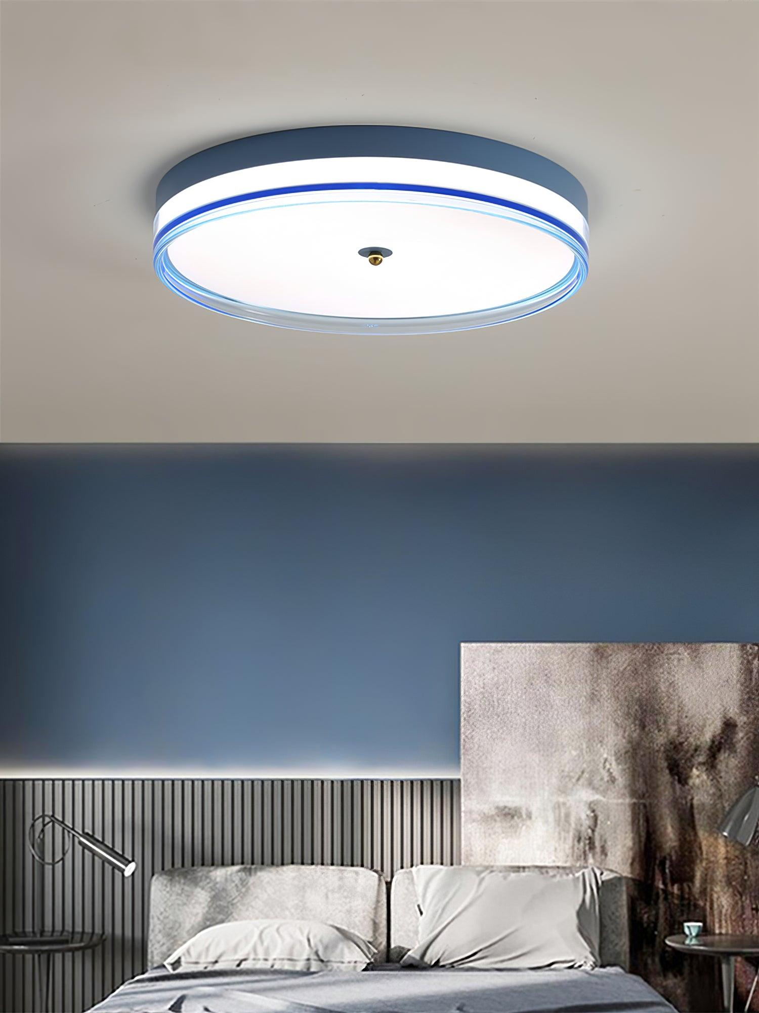 Modern Scandinavian Round LED Ceiling Light with Acrylic Frame and Three Color Modes