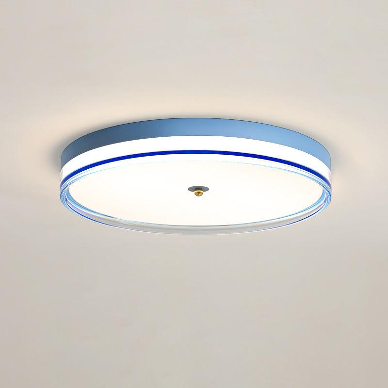 Modern Scandinavian Round LED Ceiling Light with Acrylic Frame and Three Color Modes