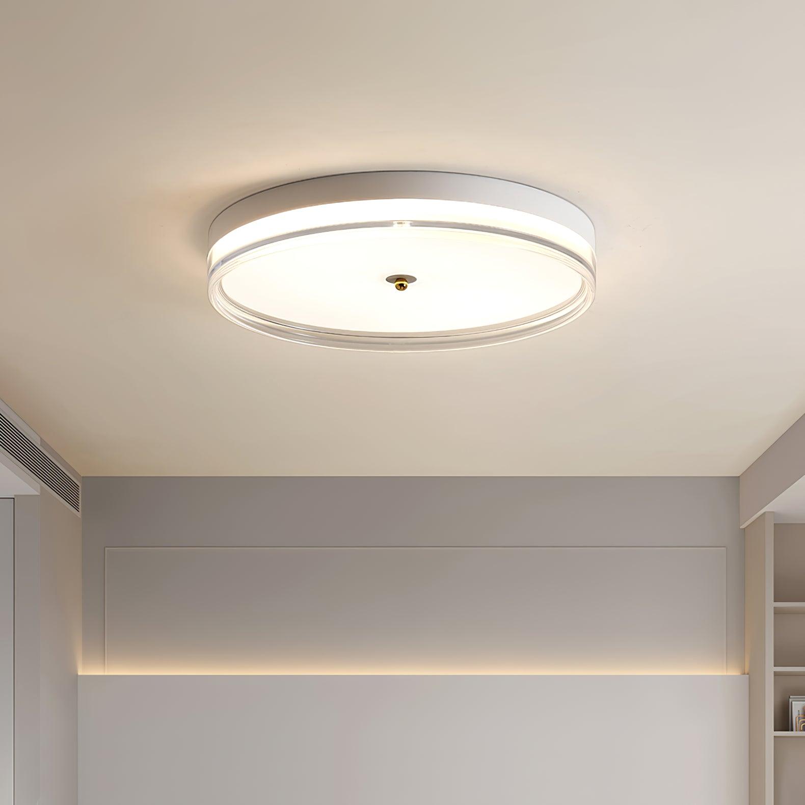 Modern Scandinavian Round LED Ceiling Light with Acrylic Frame and Three Color Modes
