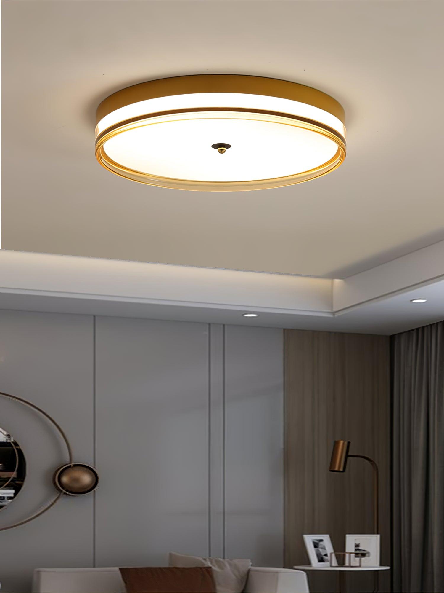 Modern Scandinavian Round LED Ceiling Light with Acrylic Frame and Three Color Modes