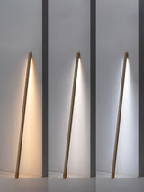 Tall Minimalist Wood LED Floor Lamp Slim Vertical Standing Light with Remote Control