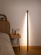Tall Minimalist Wood LED Floor Lamp Slim Vertical Standing Light with Remote Control
