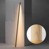 Tall Minimalist Wood LED Floor Lamp Slim Vertical Standing Light with Remote Control