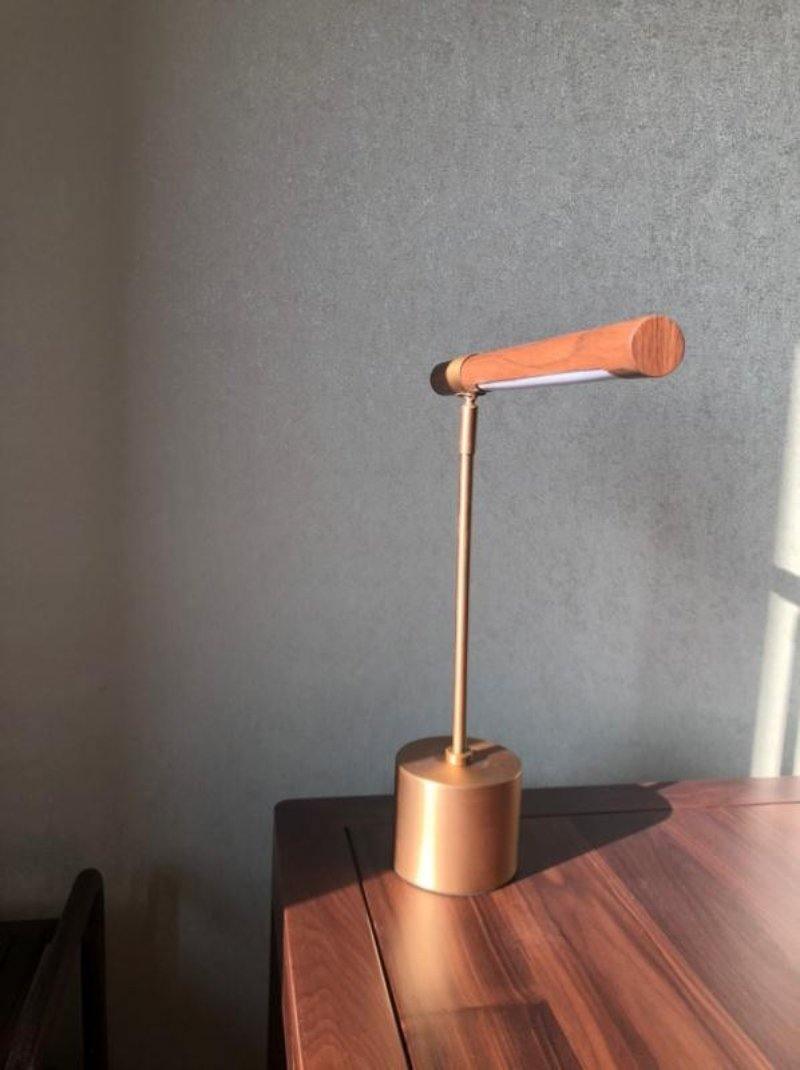 Modern Linear Wood LED Desk Lamp Slim Minimalist Office Task Lighting