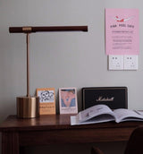 Modern Linear Wood LED Desk Lamp Slim Minimalist Office Task Lighting