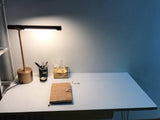 Modern Linear Wood LED Desk Lamp Slim Minimalist Office Task Lighting
