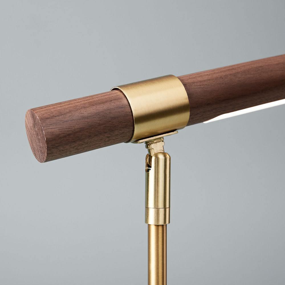 Modern Linear Wood LED Desk Lamp Slim Minimalist Office Task Lighting