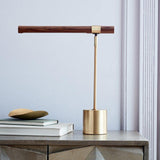 Modern Linear Wood LED Desk Lamp Slim Minimalist Office Task Lighting