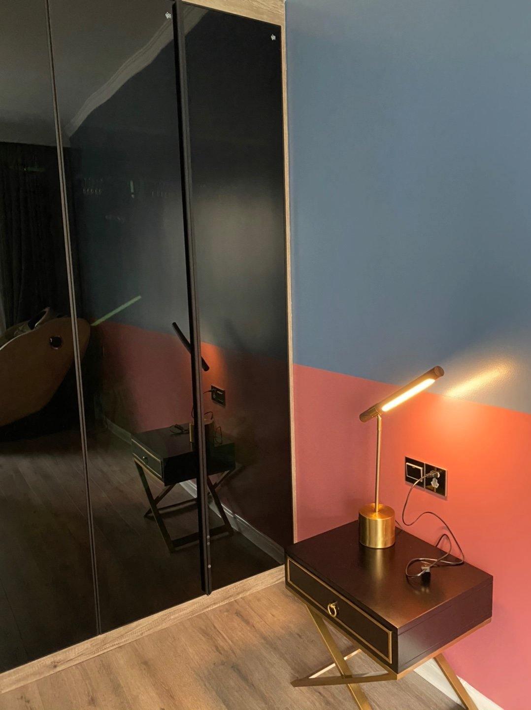 Modern Linear Wood LED Desk Lamp Slim Minimalist Office Task Lighting