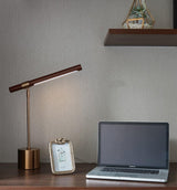 Modern Linear Wood LED Desk Lamp Slim Minimalist Office Task Lighting