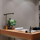 Modern Linear Wood LED Desk Lamp Slim Minimalist Office Task Lighting