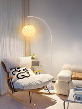 Linterna Modern Arch Floor Lamp with White Marble Base and Acrylic Lantern Shade