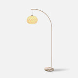Linterna Modern Arch Floor Lamp with White Marble Base and Acrylic Lantern Shade