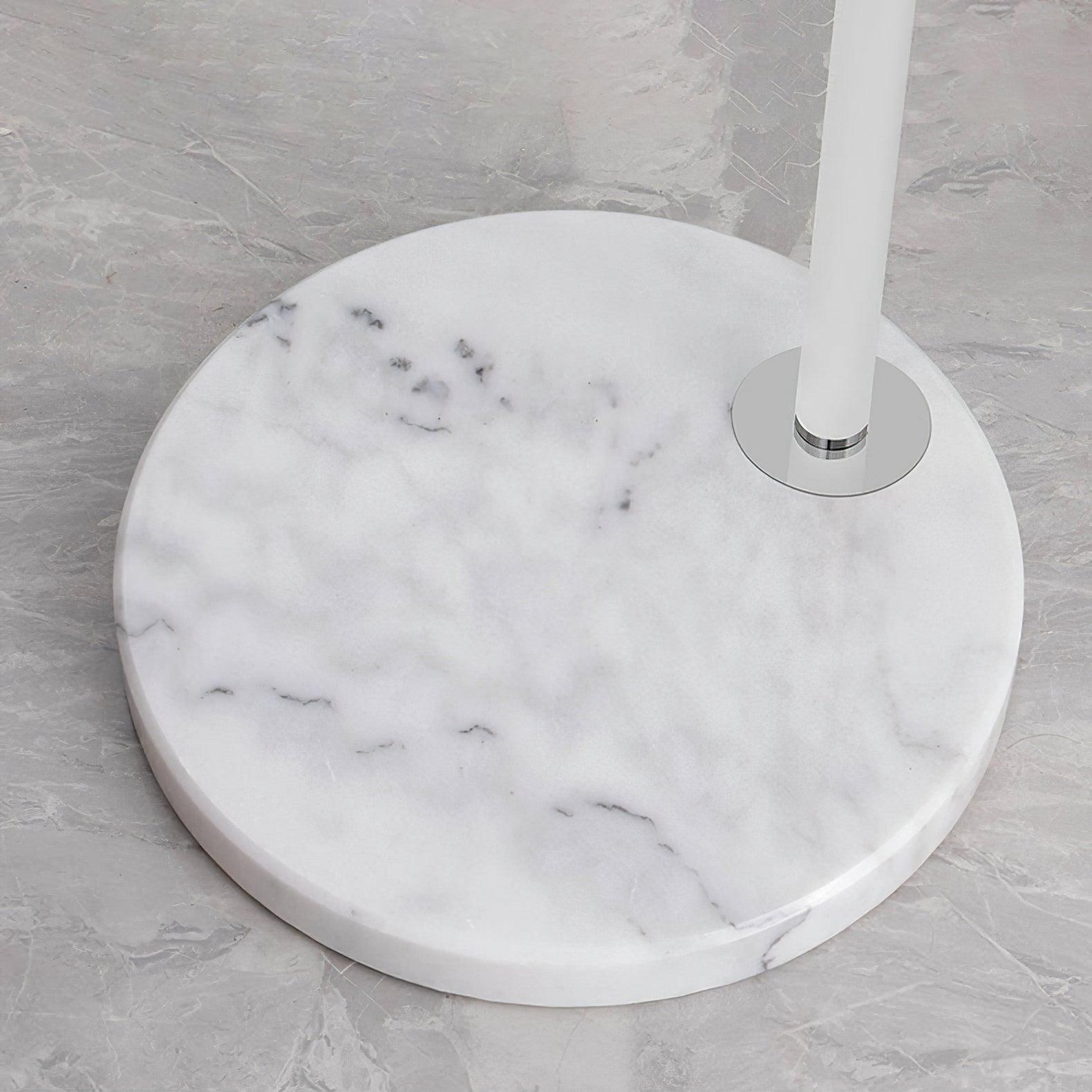 Linterna Modern Arch Floor Lamp with White Marble Base and Acrylic Lantern Shade