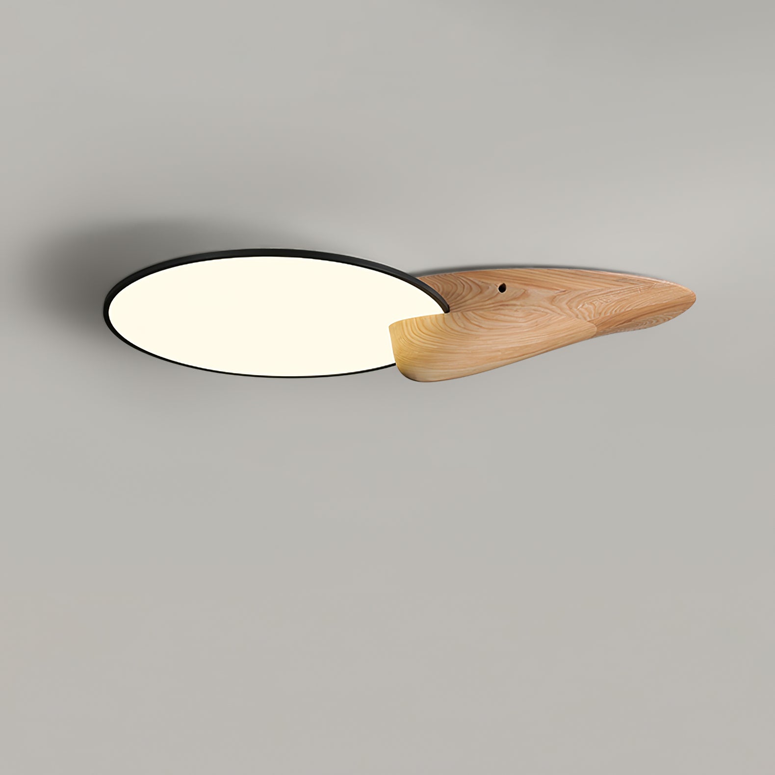 Lone Peak Modern Wood Flush Mount LED Ceiling Light Fixture for Bedroom and Living Room
