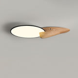 Lone Peak Modern Wood Flush Mount LED Ceiling Light Fixture for Bedroom and Living Room