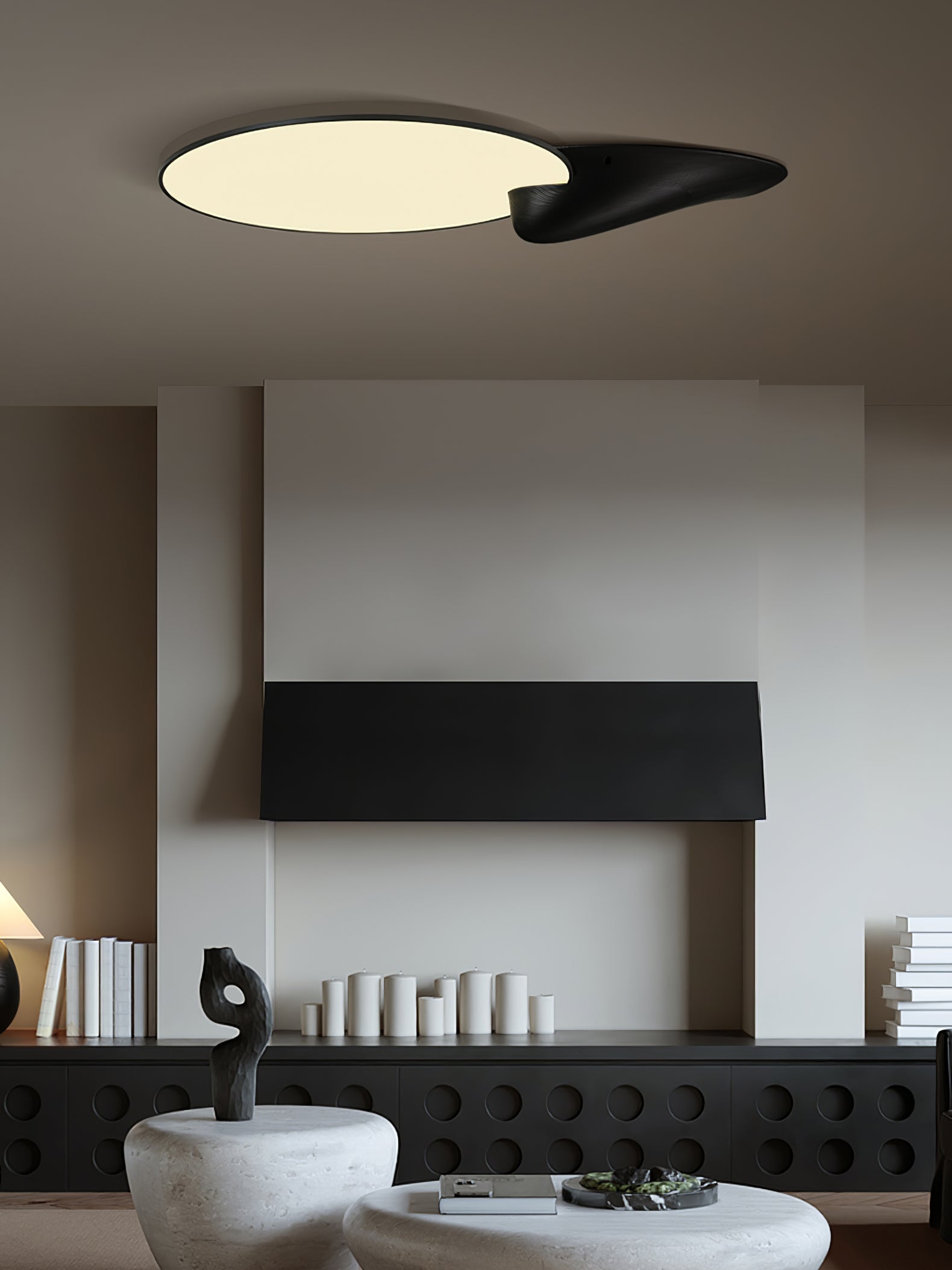 Lone Peak Modern Wood Flush Mount LED Ceiling Light Fixture for Bedroom and Living Room