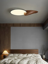 Lone Peak Modern Wood Flush Mount LED Ceiling Light Fixture for Bedroom and Living Room