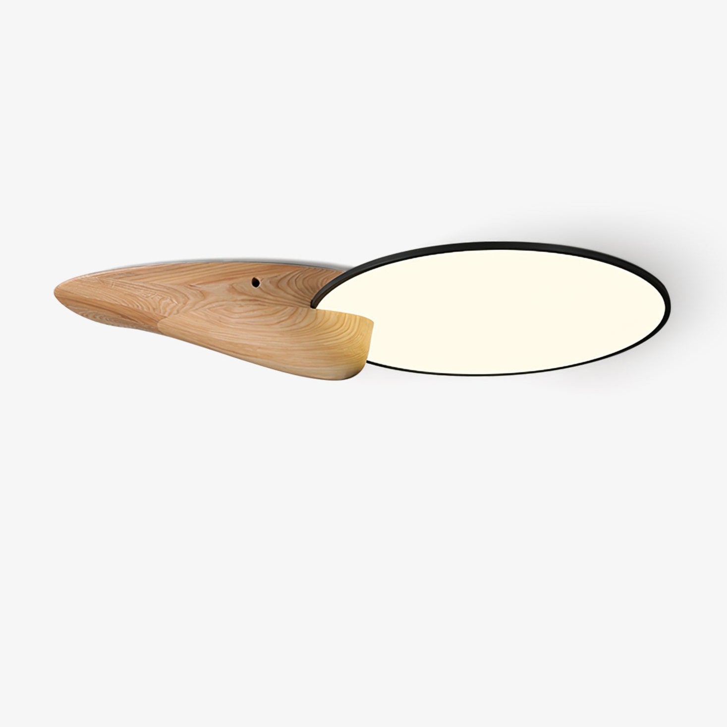 Lone Peak Modern Wood Flush Mount LED Ceiling Light Fixture for Bedroom and Living Room