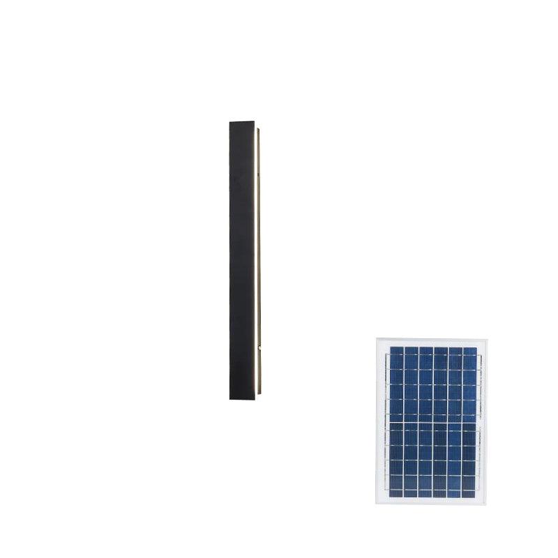 Modern Waterproof Solar Powered LED Outdoor Wall Light Long Strip Patio Sconce with Remote Control