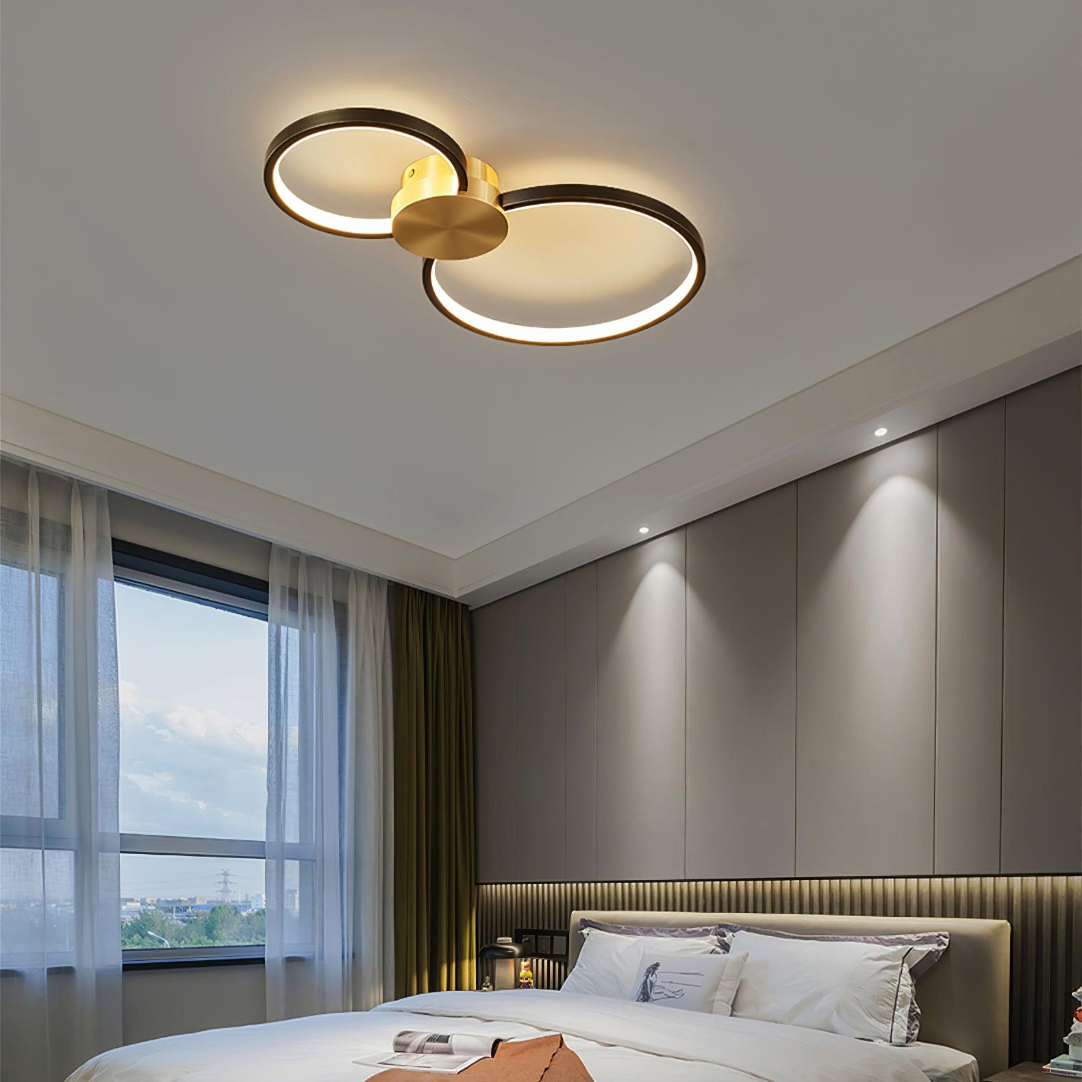 Minimalist Circular LED Loop Ceiling Fixture Modern Geometric Interior Lighting