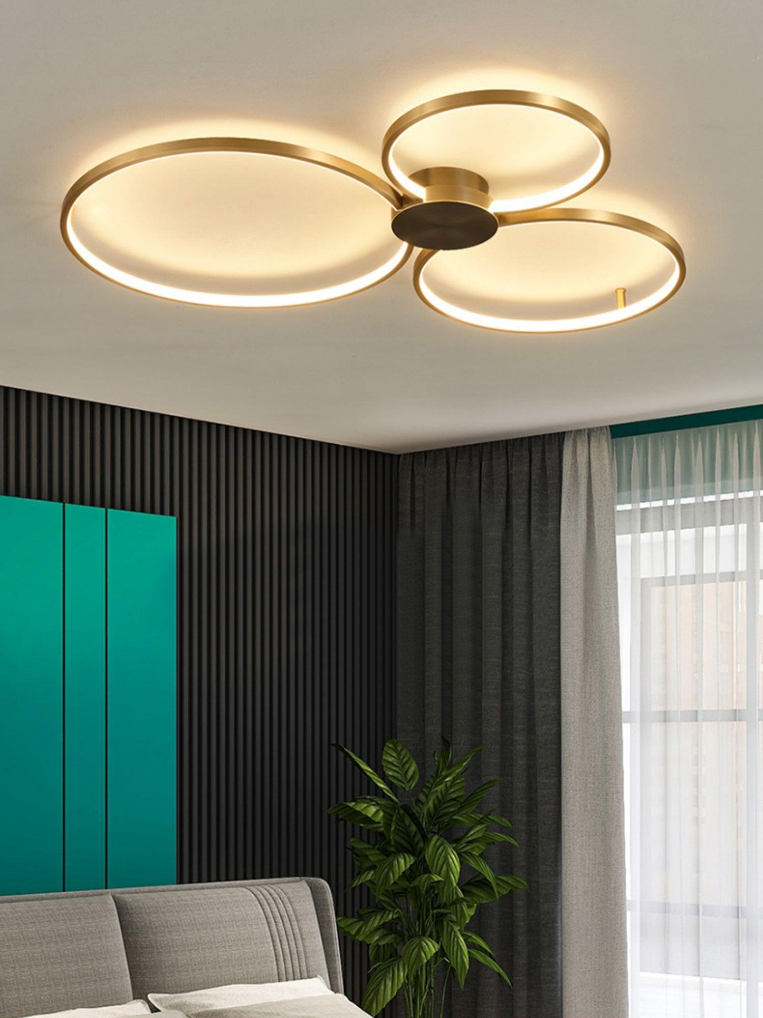 Minimalist Circular LED Loop Ceiling Fixture Modern Geometric Interior Lighting