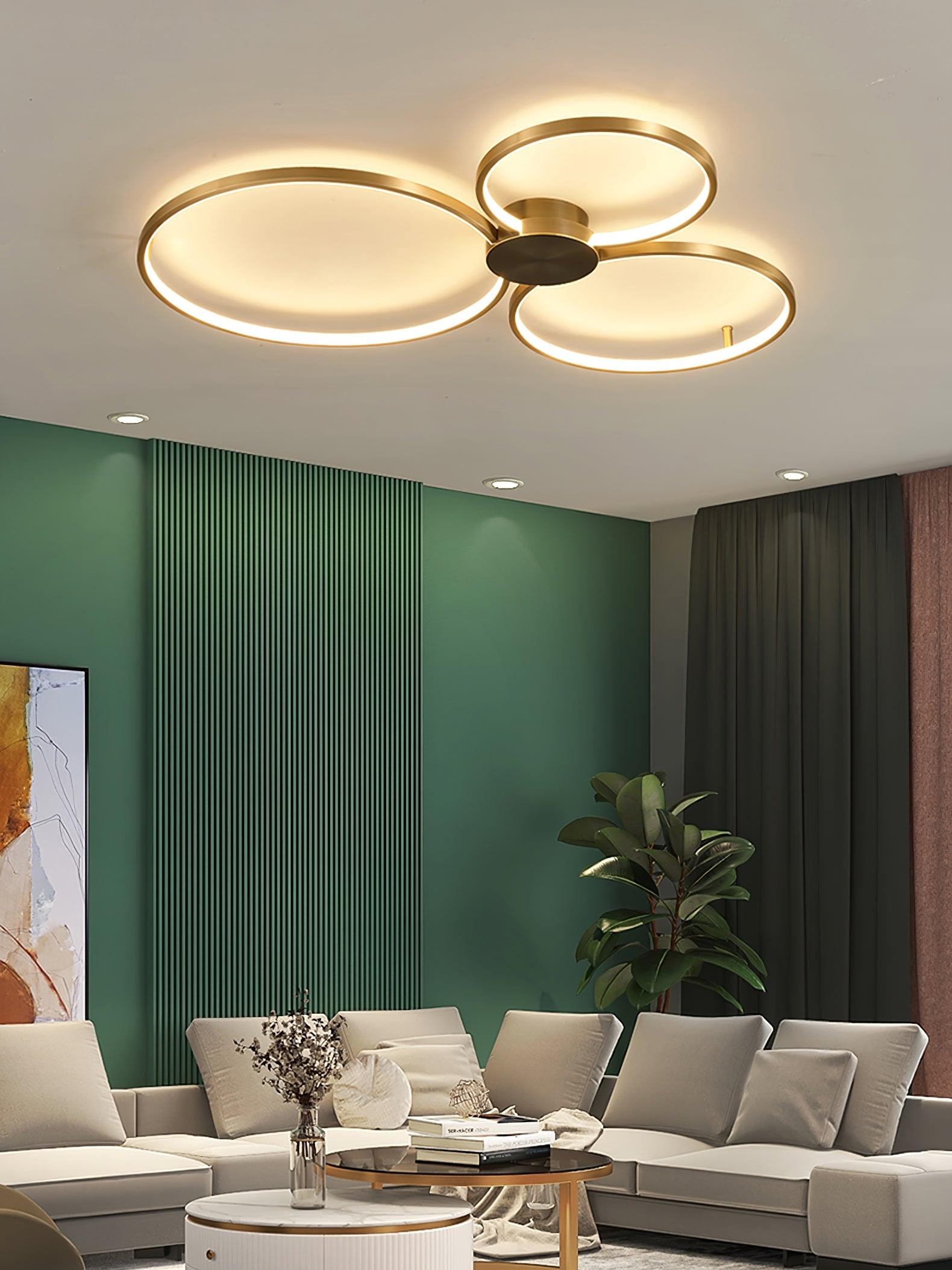 Minimalist Circular LED Loop Ceiling Fixture Modern Geometric Interior Lighting