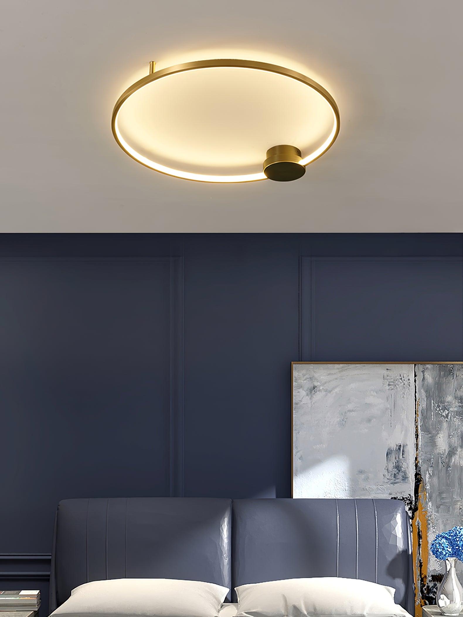 Minimalist Circular LED Loop Ceiling Fixture Modern Geometric Interior Lighting